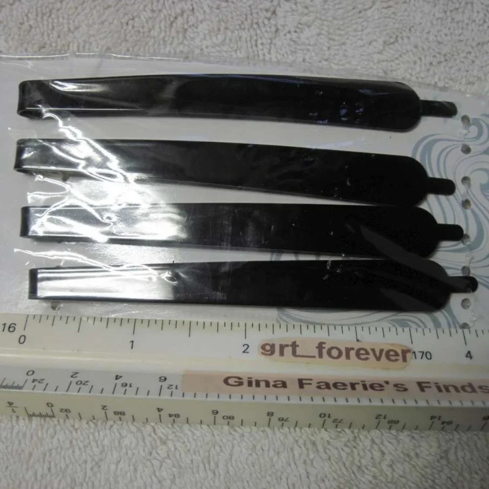 4 Conair Black Flat Wide Metal No Dent Pins Slides Leave No Creases Secure Hold